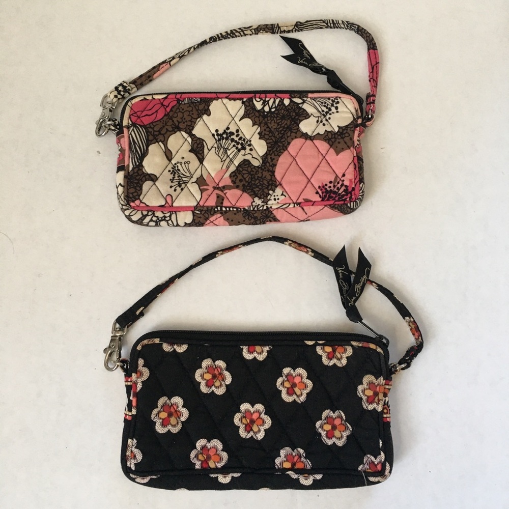Vera Bradley Floral Quilted Mini Shoulder Bag Wristlet Set 2 bags